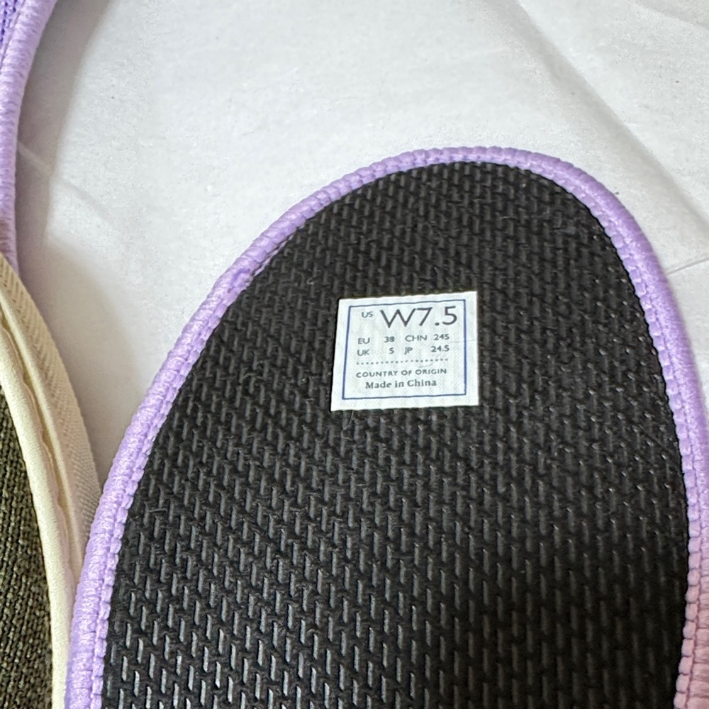 Rothy's Olive Slip-On Shoes with Blue Trim - Picture 9 of 16